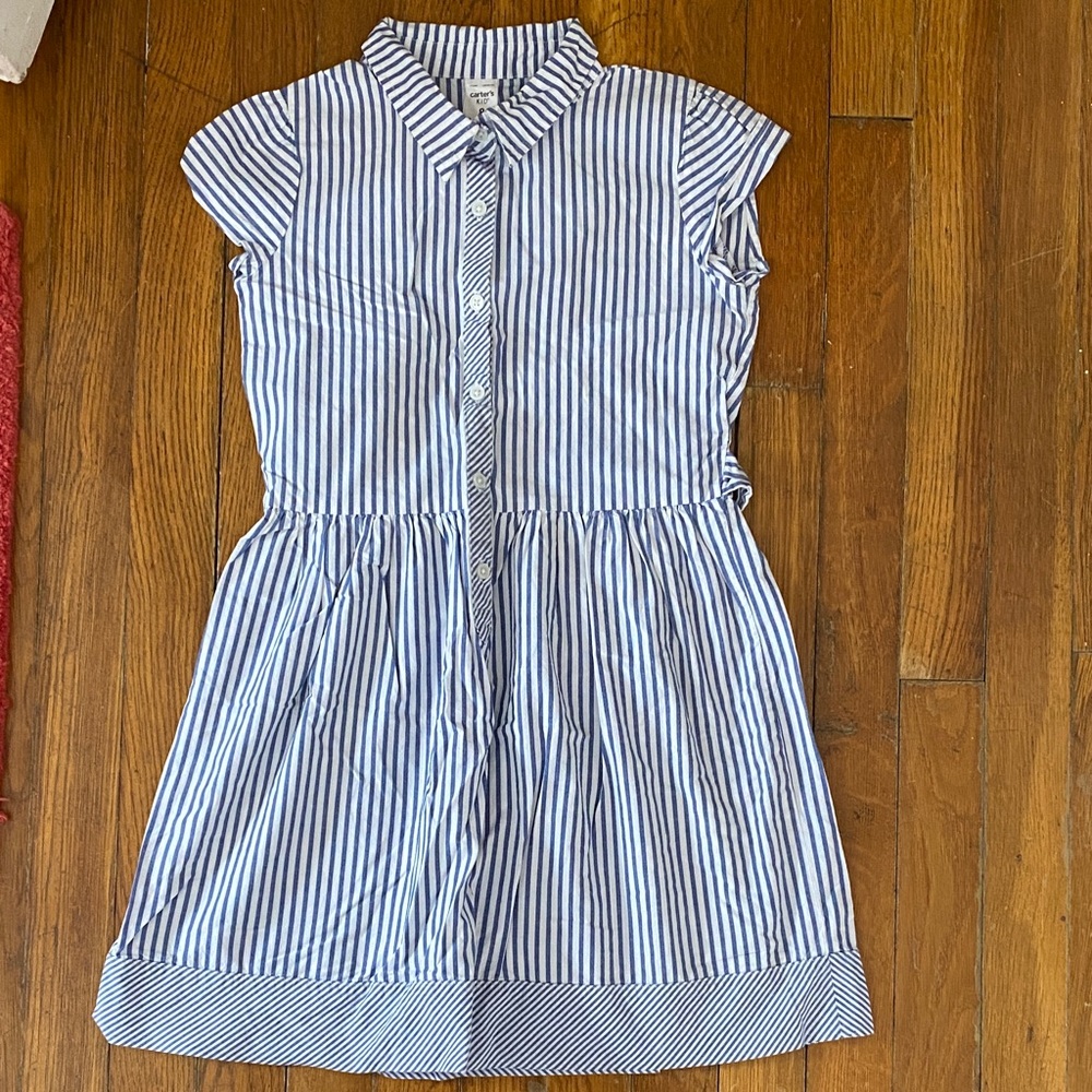 Carter's nautical blue and White Striped Casual cotton Dress